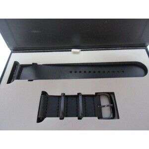 Longvadon Designer Men's Apple Watch Band - Black- Size Medium 42/44